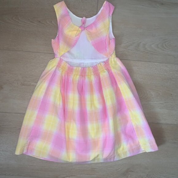 πΈβοΈ Janie and Jack Sleeveless Pink & Yellow Plaid Sundress β Size 3T βοΈπΈ - Picture 2 of 3